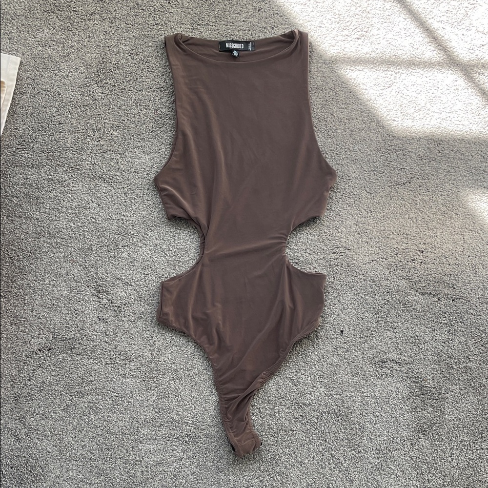 Missguided Brown Cutout Seamless Bodysuit
